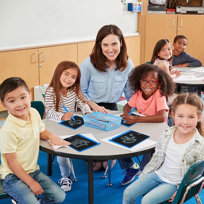 Nezyo 16 Pieces 4.5 Inch Mini LCD Writing Tablet for Kids Electronic Doodle Board Colorful Drawing Tablet Bulk Erasable Writing Pad Reusable Learning Gift for Girls Boys Party Favor(Blue)