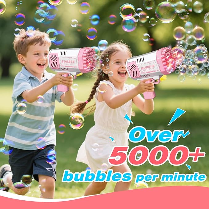 JONEG Toys for 3-8 Year Old Boys Girls: 2 Pack Bubble Machine for Kids with Bubble Solution, Gifts for 3 4 5 6 7 8 Years Old Boy Birthday Toy for Kid Toddlers Ages 4-6 Outdoor Wedding Bubbles Wands