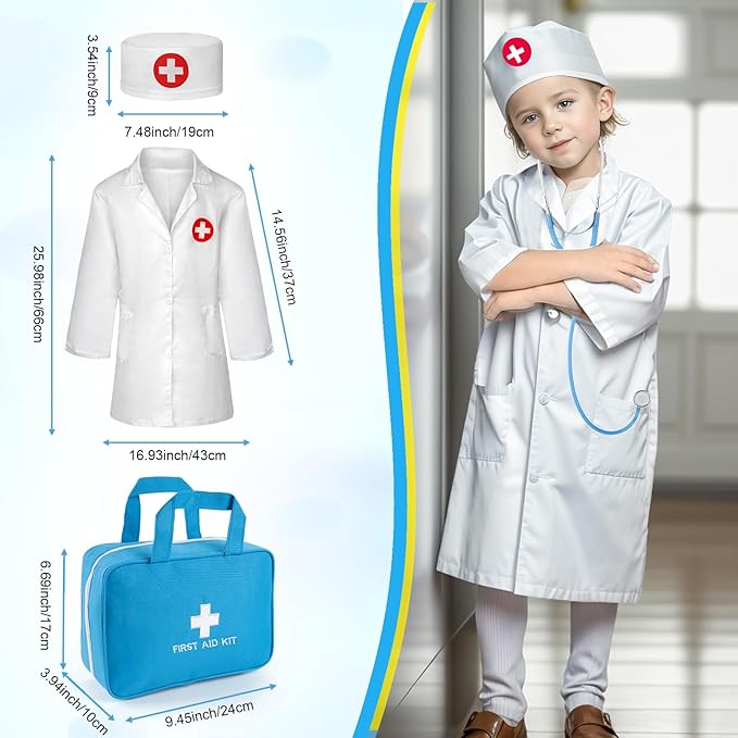 Doctor Kit for Kids, 36 Pcs Doctor Play Set kit for Toddlers 3-5 with Medical Storage Bag & Real Stethoscope, Medical Kits Doctor Toys, Fun Doctor Role Playing Game Gift for Kids Toddlers