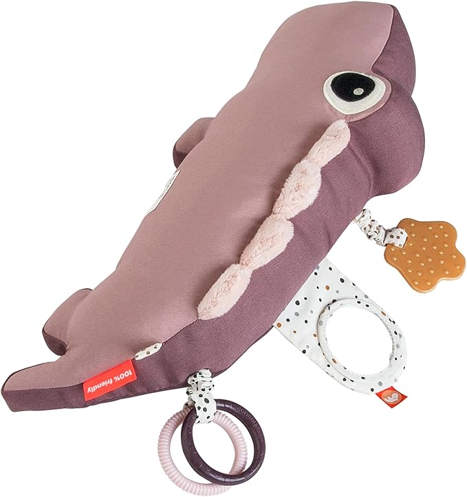 Done by Deer Tummy Time Pillow 3-6 Months - Activity and Tummy Time Toy for Baby 3 Months+ - Soft Floor Pillow with Baby Teething Toys, Small Mirror, Tags, and Crinkle Sounds for Sensory Exploration