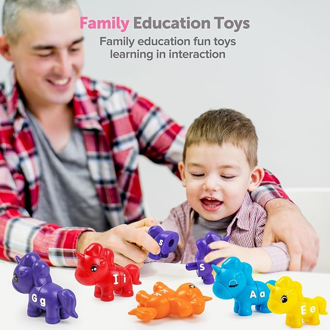 ABC Letters Matching Toys Double-Sided Alphabet Learning Toy for Kids Fine Motor Toys Uppercase Lowercase Letters Sorting and Matching Game Easter Birthday Gifts for Toddlers Kids 3 4 5（13Pcs）