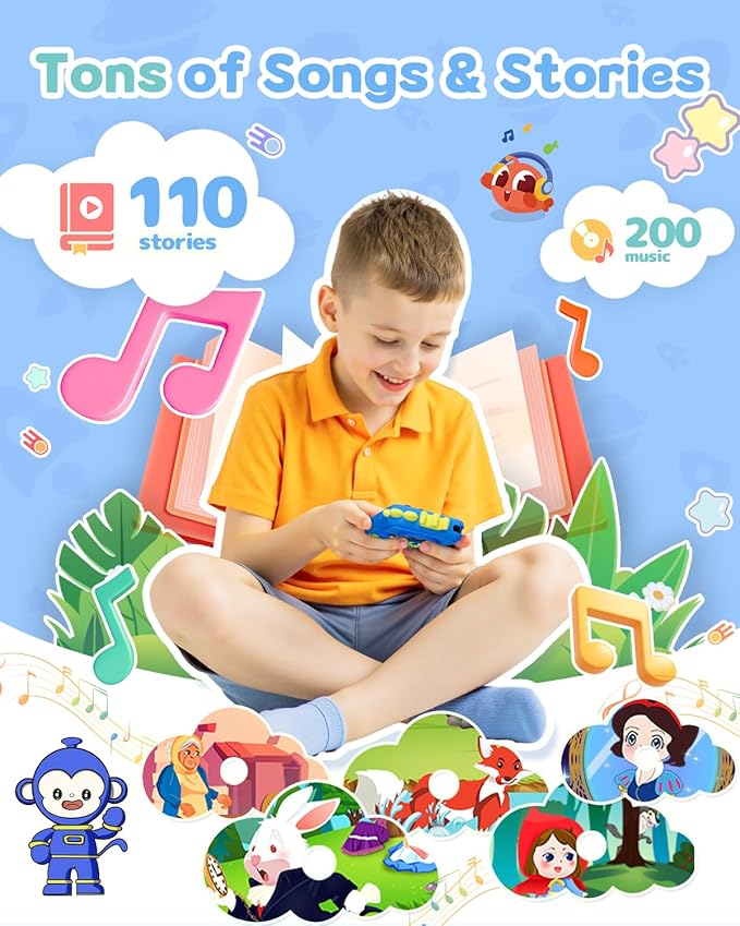 Kids Smart Phone Camera, Christmas Birthday Gifts for Toddler Boys Age 3-10, Kids Toys Dinosaur Cell Phone, Preschool Learning Educational Toys with Audio Books, Musics, Games 32G SD Card