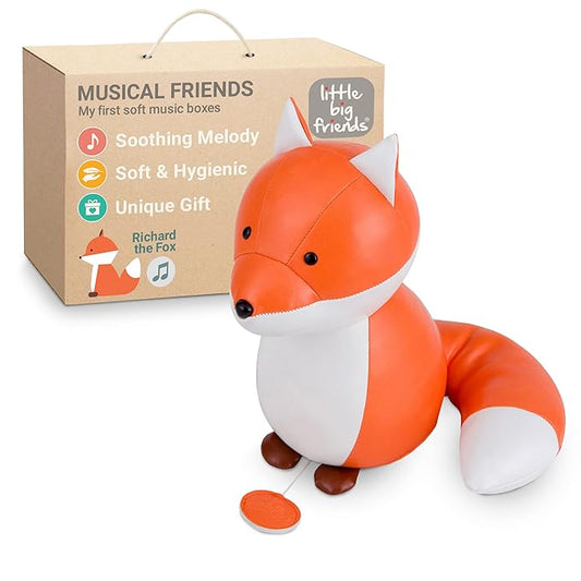 Little Big Friends Musical Baby Toy – Soft Plush Pull-String Cord Classical Toy for Baby & Toddlers | Soothing Stuffed Cuddly Animal Gift | Richard The Fox