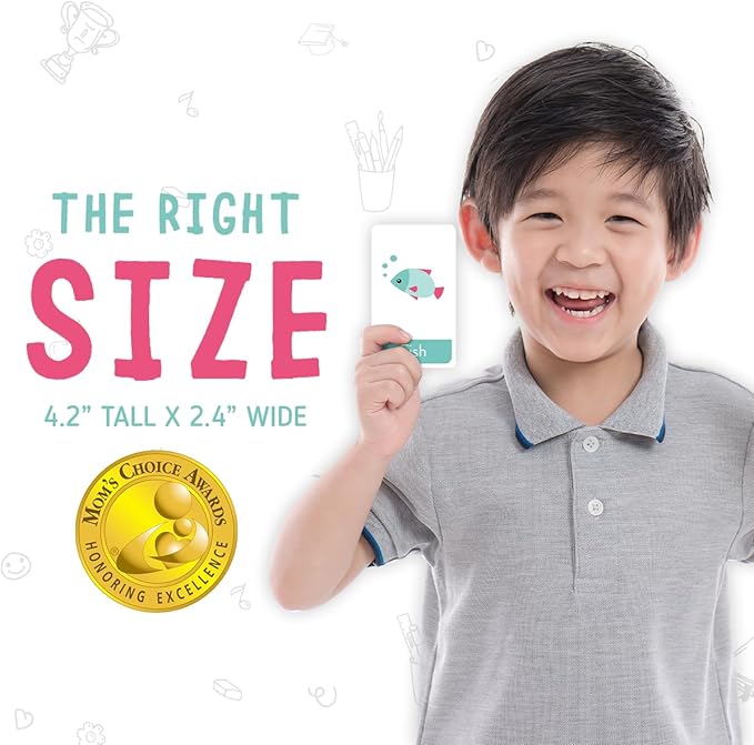 Merka Toddler Flash Cards - Interactive Alphabet Learning with Alphabet Flash Cards for Toddlers 1-3 - Pack of 64, 4.2" x 2.4" - Double-Sided for 1-4 Years Old - Multicolor