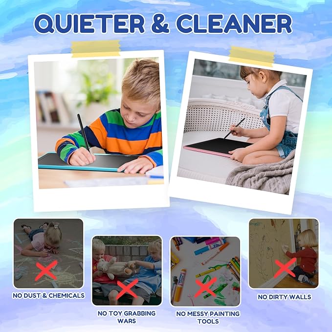 2PACK LCD Writing Tablet for Kids, Rechargeable Doodle Board Toys Gifts for 3 6 8 Year Old Girls Boys, 13 Inch Colorful Drawing Pad for Kids, Gifts for Toddler Educational Learning Travel Toys