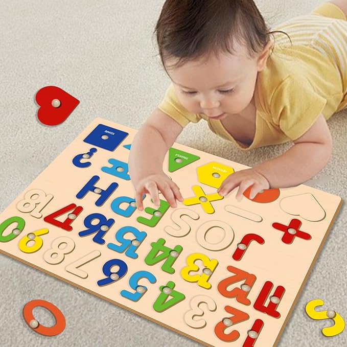 Personalized Name Puzzles, Montessori Toys, Shape Number Puzzles for Toddlers, Educational Toys, Customized Easter for 1st Birthday Girls and Boys