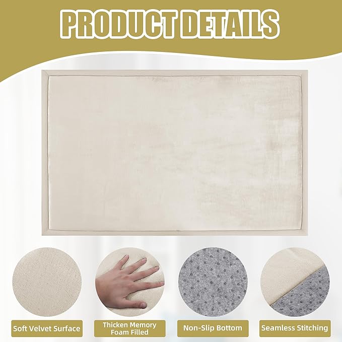 MABOZOO Extra Thick 1.3 Inch Baby Play Mat, 74 * 50 Inch Baby Floor Mat Memory Foam Playpen Pad for Babies, Toddlers, Infants, Playmat Crawling Cushion Activity Playmat for Indoor & Outdoor