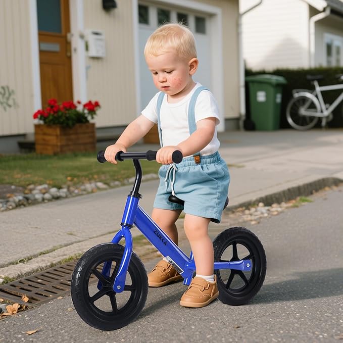 MEGHNA Toddler Balance Bike Kids Toy Aged 2-5 Years Old with Safety Footrest Adjustable Height Seat and Handlebar Strider Bike 8 inch Wheel for Over 18 Months Baby Toddler Kids, Easy to Assembly