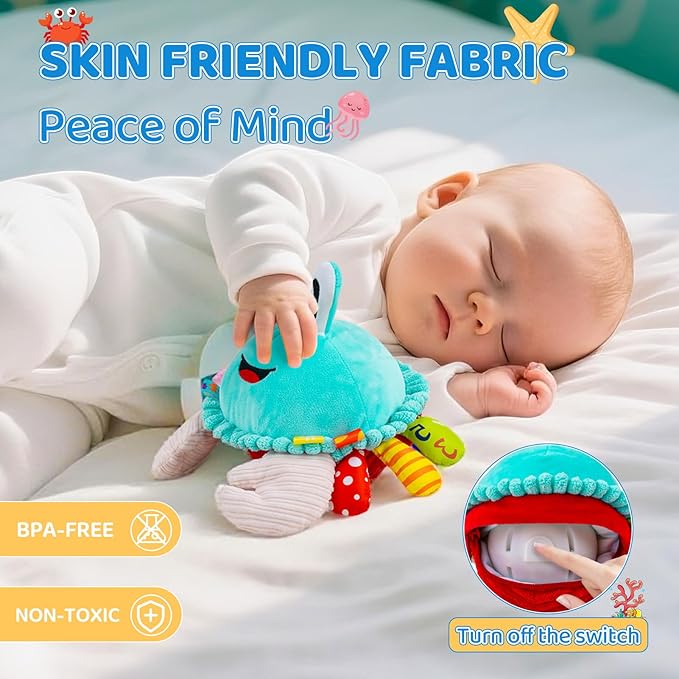 Baby Toys 12-18 Months, Musical Crawling Crab Baby Plush Toy, 50 Songs & Recording Feature, Dancing Bouncing Interactive Baby Sensory Toddler Toys 6-12 Months, Tummy Time Toys for 1 Year Old Gift