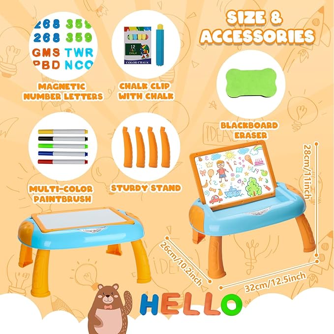 Toys for 1-2 Year Old Boys, Toddler Boy Toy with Magnetic Letters and Numbers, Learning and Educational Toys for 1 2 Year Old, Boys Birthday Christmas Gifts (Blue,Orange)