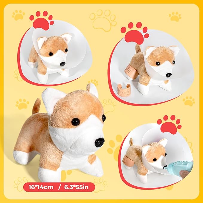 Doctor Kit for Toddlers 3-5 - Preschool Pretend Play Medical Kit with Dog Toy, Stethoscope, Blood Pressure Cuff and Carrying Bag- Dress Up Toys for Kids Ages 3+ Years