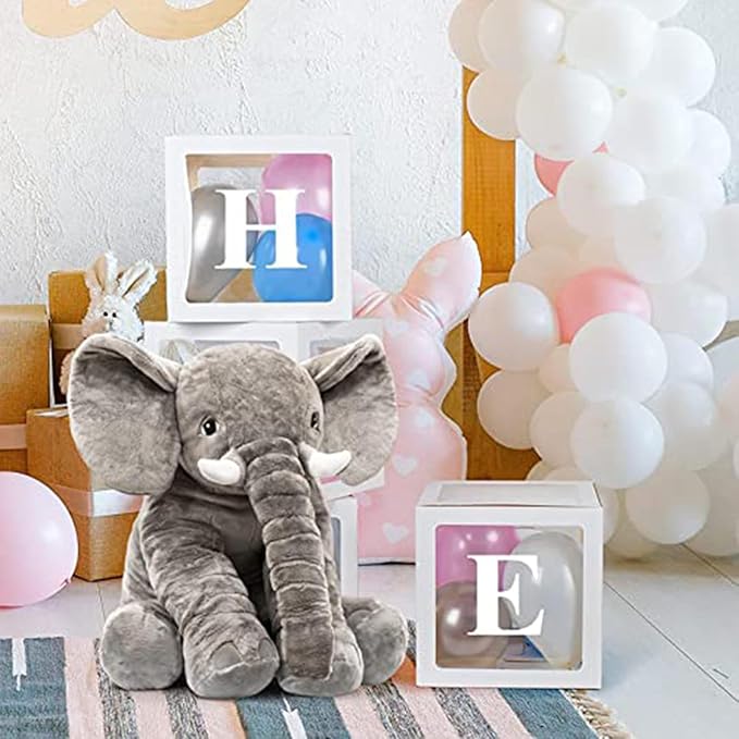 Homily Big Stuffed Elephant, Large Elephant Stuffed Animal, Giant Plush Animal Fluffy Toy for Girl Kids 24 INCH