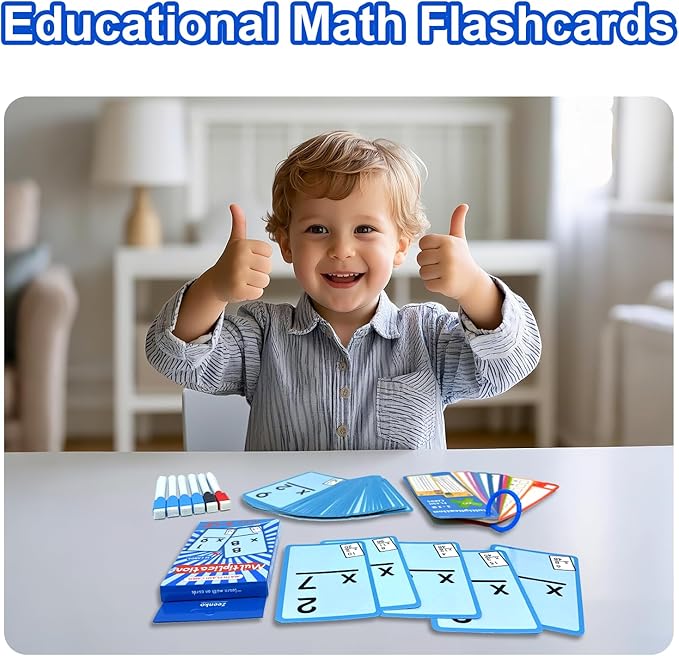 Multiplication Flash Cards & Division Flash Cards -102 Reusable Math Practice Cards with Multiplication, Division,Math Flashcards,Games for Kids Ages 6+ |Spark Skills & Fun Learning