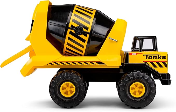 Tonka Steel Classics Mighty Cement Mixer - Made with Steel & Sturdy Plastic, Yellow Toy Construction Truck, Boys and Girls, Kids, Toddlers, Ages 3+