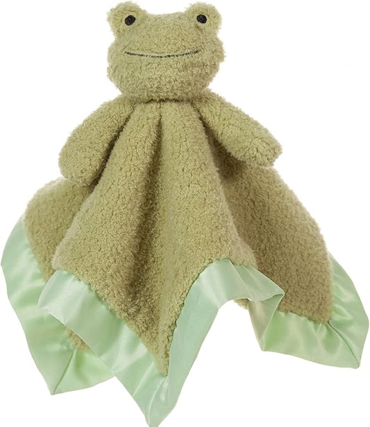 Apricot Lamb Luxury Snuggle Plush Cute Green Frog Infant Stuffed Animals Security Blanket Nursery Character Blanket (Green Frog, 14 Inches)