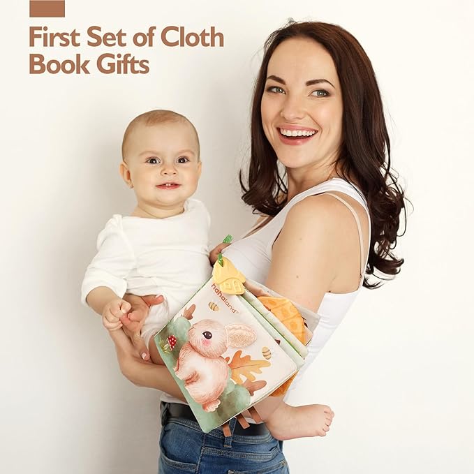 hahaland Baby Books 0-6 Months, Tummy Time Sensory Toys 6 to 12 Month Touch Feel Crinkle Book for Boys Girl 0 3 6 9 12 Month Travel Toys Christmas Birthday Gifts Stocking Stuffers