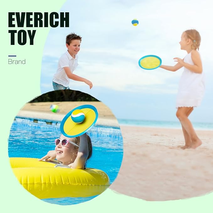EVERICH Upgraded Toss and Catch Ball Game Set, Outdoor Games for Kids Toys, Stocking Stuffers for Family Games, Beach Pool Yard Outside Toys for Boys Girls 3 4 5 6 7 8-12 Years Old