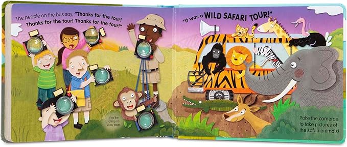 Melissa & Doug Children's Book - Poke-A-Dot: The Wheels on the Bus Wild Safari (Board Book with Buttons to Pop)