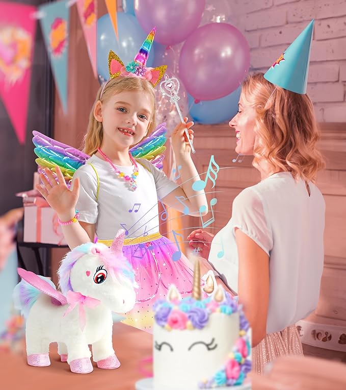 Unicorn Toys for Girls Age 4-6 Unicorns Gifts, Walking Talking Singing Interactive Toy, Remote Control Plush Unicorn's Pet Care Toy, Unicornss Dress up for Toddler Girls Kids 3 4 5 6 Years