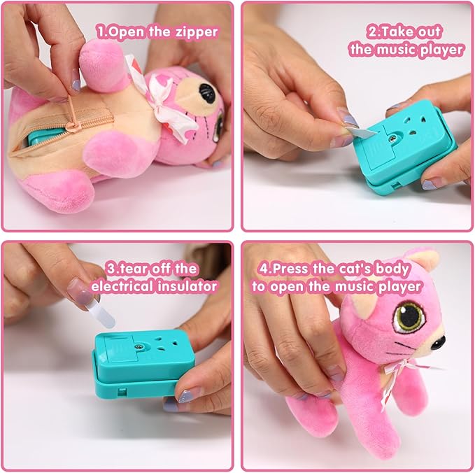 Pet Cat Carrier Backpack Toy, MAGIC4U 23PCS Pet Care Playset,Vet Clinic and Doctor Kit for Kids, Veterinarian Pretend Play Set for Boys and Girls Ages 3-6 Pink