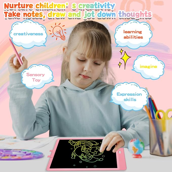 4 Pack LCD Writing Tablet for Kids 10 inch LCD Writing Board Erasable Colorful Doodle Board Drawing Pad for Kids Educational Learning Toys Birthday Gifts for 3 4 5 6 Year Old Boys and Girls Toddlers