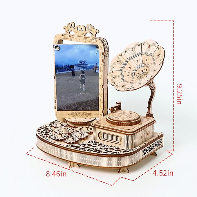 3D Wooden Puzzles Recording Camera Frame with LED Light DIY Jigsaw for Adults