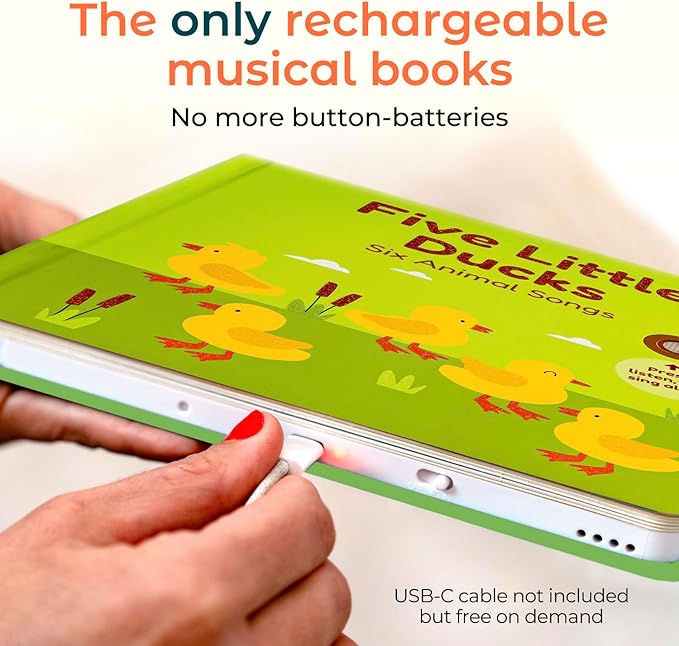 Cali's Books Five Little Ducks Nursery Rhymes Book for Toddlers - Sound Books for Toddlers 1-3, Headphone Jack, Musical Book with Sound Button and 6 Songs