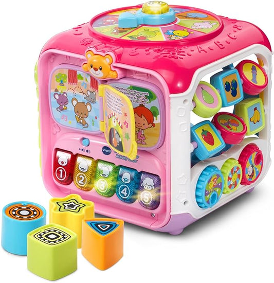 VTech Sort and Discover Activity Cube (Frustration Free Packaging), Pink
