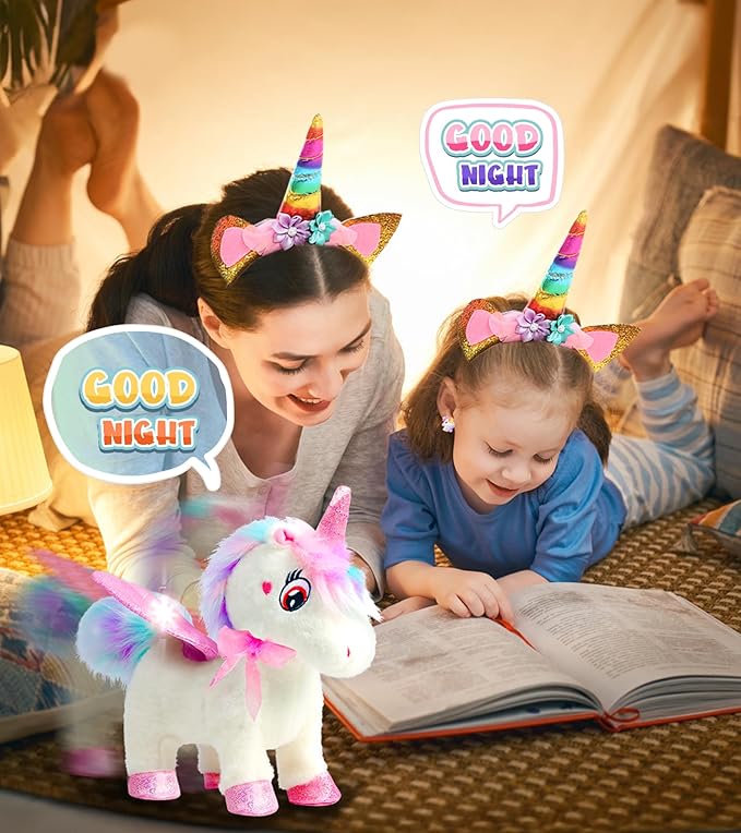 Unicorn Toys for Girls Age 4-6 Unicorns Gifts, Walking Talking Singing Interactive Toy, Remote Control Plush Unicorn's Pet Care Toy, Unicornss Dress up for Toddler Girls Kids 3 4 5 6 Years