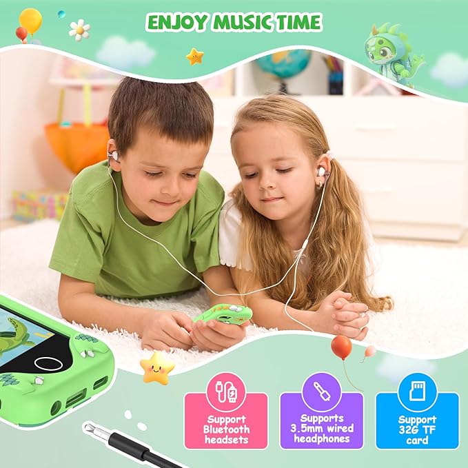 Kids Smart Phone for Girls Gifts - Toddler Christmas Birthday Gift for Age 3 4 5 6 Year Old, Kids Cell Phone Toy with Touchscreen, Dual Cameras, Learning, Kid Mp3 Player, Games with 32 GB Card