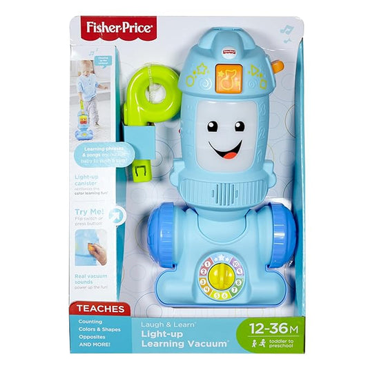 Fisher-Price Toddler Toy Laugh & Learn Light-Up Learning Vacuum Musical Push Along for Pretend Play Infants Ages 1+ Years (Amazon Exclusive)