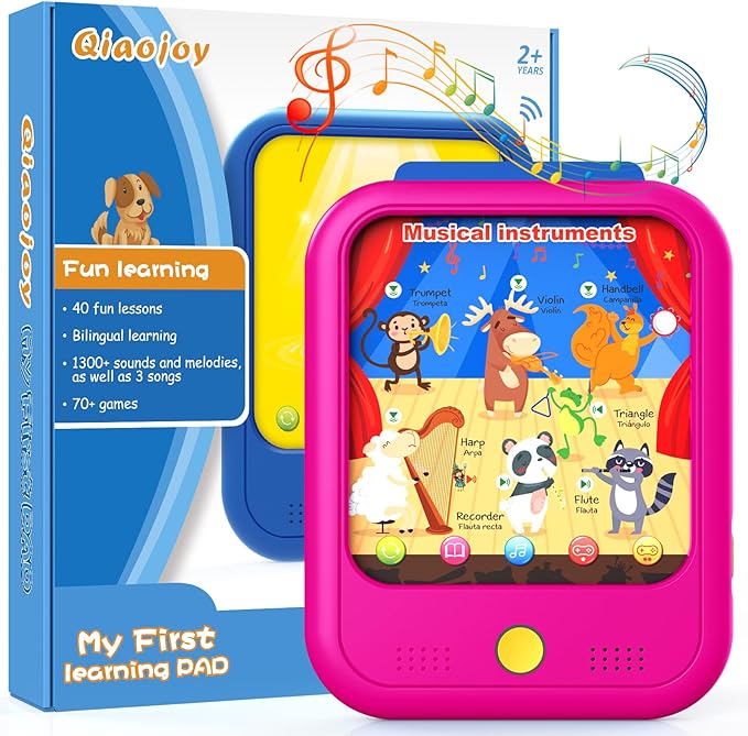Kids Learning Tablet Educational Learning Pad for Toddlers 2-5 to Learn Alphabets, Numbers, Foods, Time, Music, Vehicles, Tablet Toy for Toddlers Ages 2 3 4 5 6 Years Old
