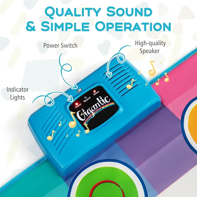 HONEY JOY Musical Piano Mat for Toddlers, Dancing Keyboard Music Carpet, Animal Sounds Blanket Touch Playmat, Early Sensory Educational Learning Toys for 3+ Years Old Baby Girls Boys (24-Key)