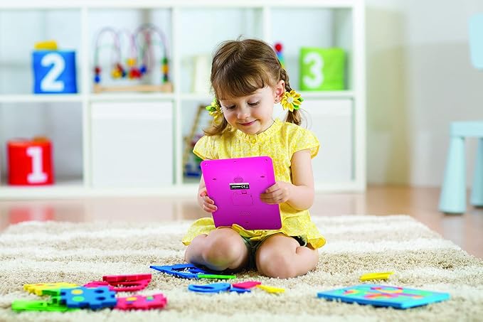 LEXiBOOK Unicorn Educational Bilingual Interactive Learning Tablet, Toy to Learn Alphabet Letters Numbers Words Spelling and Music, English/Spanish Languages, Pink, JCPAD002UNIi2