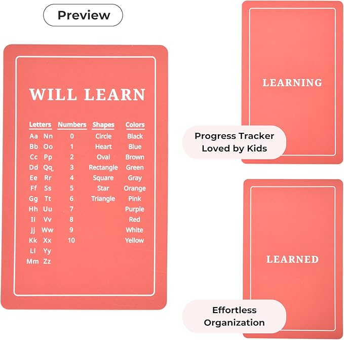 Toddler Essential Flashcards | Letters, Numbers, Shapes, & Colors | Ages 2-5 | Supports Preschool & Kindergarten Curriculum | Brainstrong Premium 50 Flash Cards