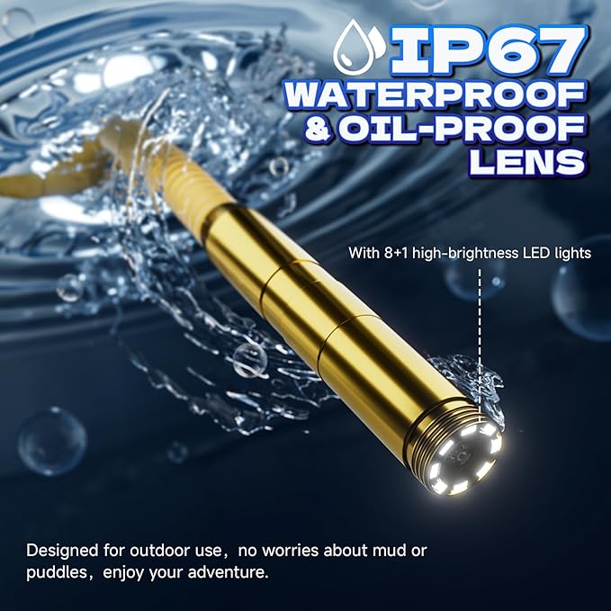 Borescope Snake Camera with Light for Kids，STEM Endoscope Educational Toy Kit，Outdoor Camping Nature Science Exploration Hoilday Birthday Gift for Boys & Girls Ages 3+ Years Old (Blue)