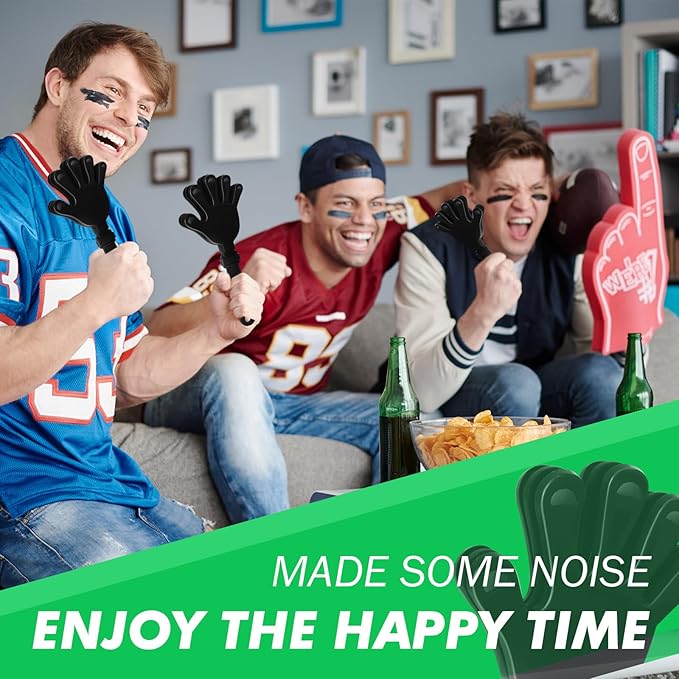 36 Pcs Hand Clappers Noisemakers 7.5 Inch Clappers Noisemakers Plastic Hand Clappers for Birthdays Game Football Sporting Events Cheers Supplies Dance Basketball Football Noisemakers（Black）