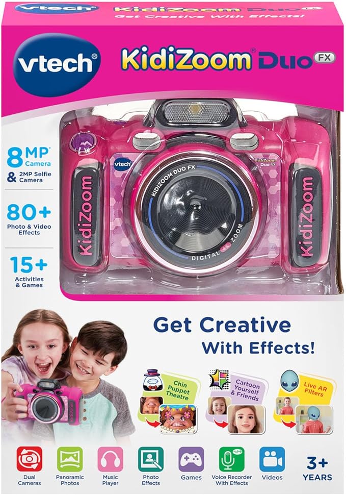 VTech KidiZoom Duo Camera FX Kids Digital Dual Cameras, Pink