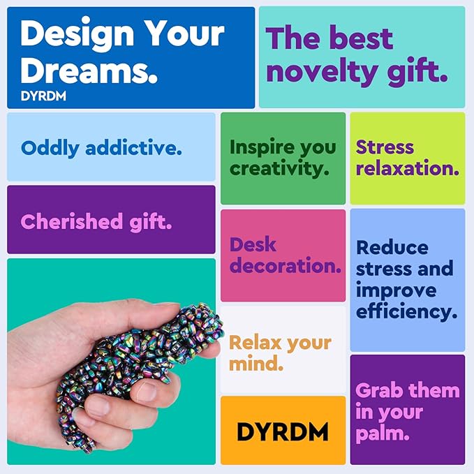 1000+ Original Ferrite Putty Colorful, Fidget Toy Ferrite Stones for Stress Relief, Sensory Toy for Adults & Teens 14+, Holiday Stocking Stuffer, Ferrite Rocks Fidget Present for Office