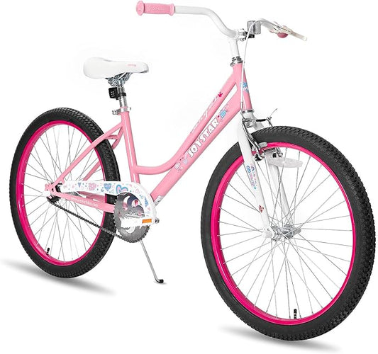JOYSTAR Angel Girls Bike for Toddlers and Kids Ages 2-13 Years Old, 12 14 16 18 20 Inch Kids Bike with Training Wheels & Basket, 20 24 Inch Girls Bicycle with Handbrake & Kickstand