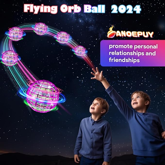 Flying Orb Ball 2024,Toys Soaring Hover Boomerang Spinner Hand Controlled Mini Drone Cosmic Globe Spinning Kids Adults Outdoor Fly Toy Birthday Gift Cool for Boys Girls 6 7 8 9 10+ Year Old (Purple)