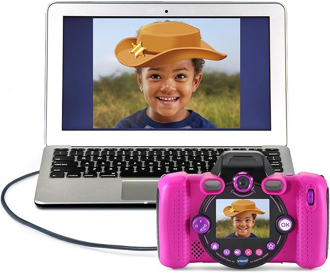 VTech KidiZoom Duo Camera FX Kids Digital Dual Cameras, Pink