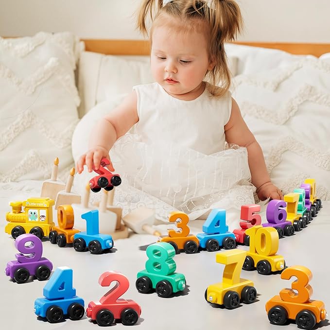 Magnet Number Train Set for Toddlers 1 2 3 4 Years Old - Counting Toy, Color Sorting Toy, Preschool Educational Activities, Learning Toy, Train Birthday Gifts for Boys Girls 1-3, 2-4