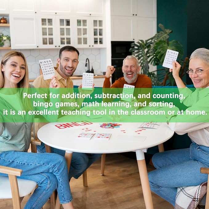 Magnetic Bingo Chips with Wand - 6 Pack for Large Group Games,Family Game Night, Sensory Bins,Counting and Sorting,Science& Educational Activities (Colorful with Bag(6 Pack-500 Metal Chips))