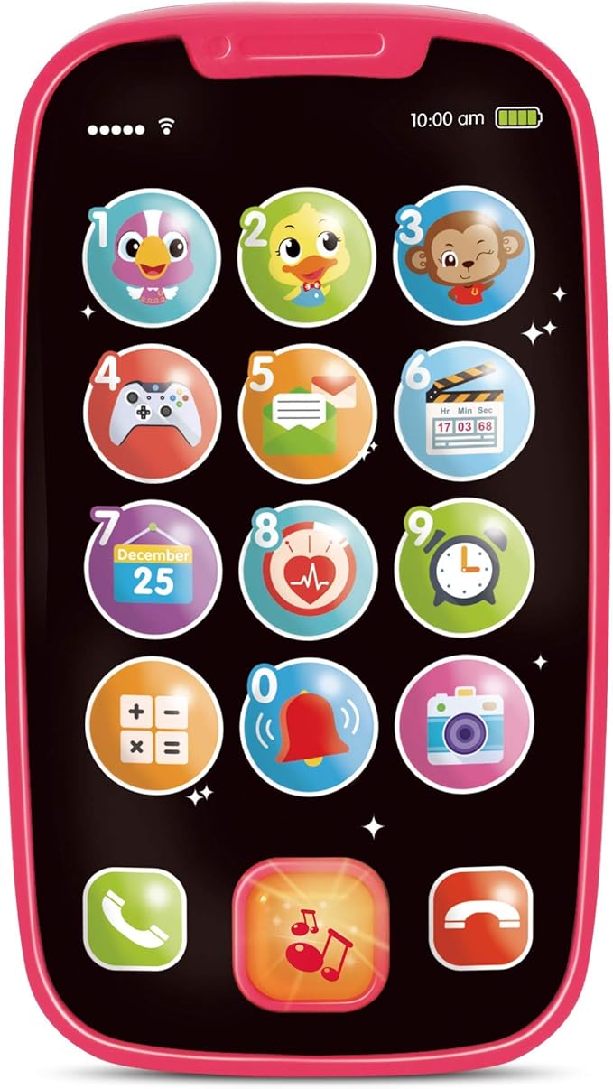 My First Smartphone – Cell Phone Baby Toy, for Toddlers and Young Children – 15 Unique Buttons and Functions, Musical Melodies, Animal Sounds and Number Learning – for 1-Year-Old Kids and Older