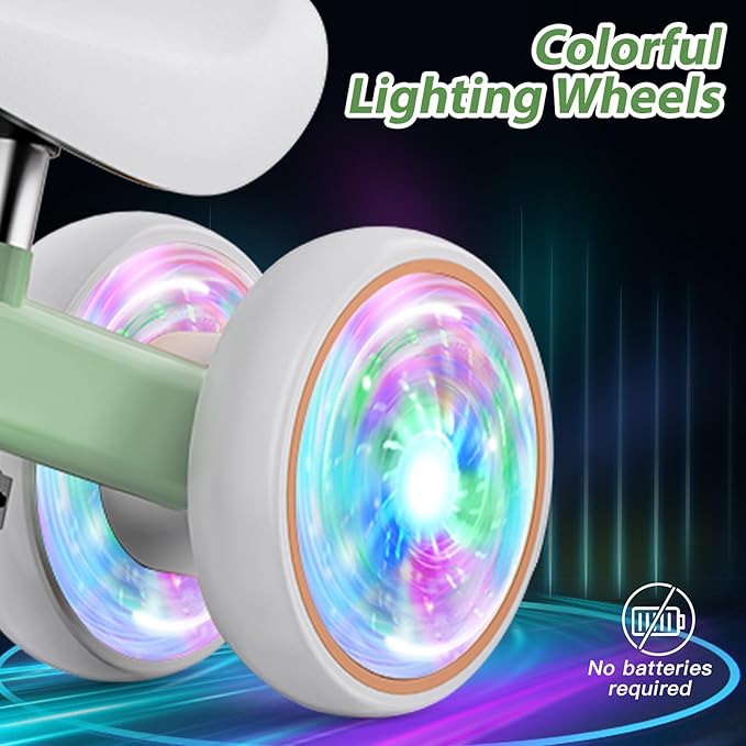 Liberry Baby Balance Bike with Light Up Wheels Age 1 2 3 Years Old, No Pedal 4 Silence Wheel Toddler Bike, First Baby Riding Toy Birthday Christmas Gift for Boys Girls (Green)