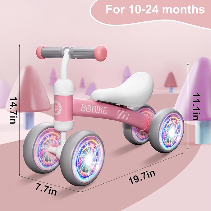 Baby Balance Bike Toys for 12-36 Months Kids Toy Boy and Girls Gifts Toddler Best First Birthday Gift Children Walker No Pedal Infant 4 Wheels Bicycle