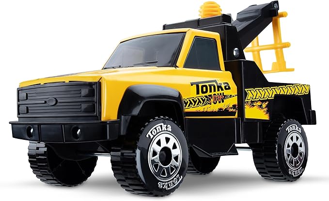 Tonka Steel Classics, Tow Truck - Made with Steel & Sturdy Plastic, Yellow Toy Construction Truck, Boys and Girls, Kids, Toddlers, Ages 3+