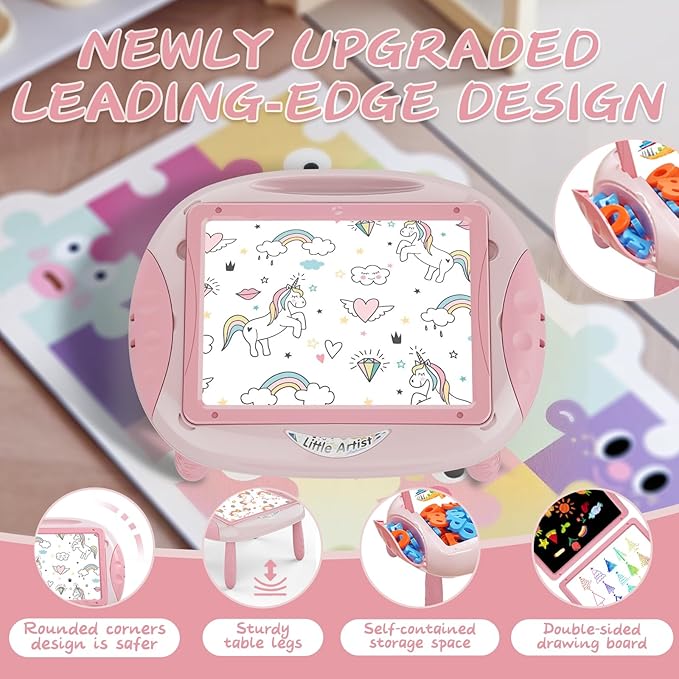 Toys for 1-2 Year Old Girls, Toddler Girl Toy with Magnetic Letters and Numbers, Learning and Educational Toys for 1 2 Year Old, Girls Birthday (Pink Red)