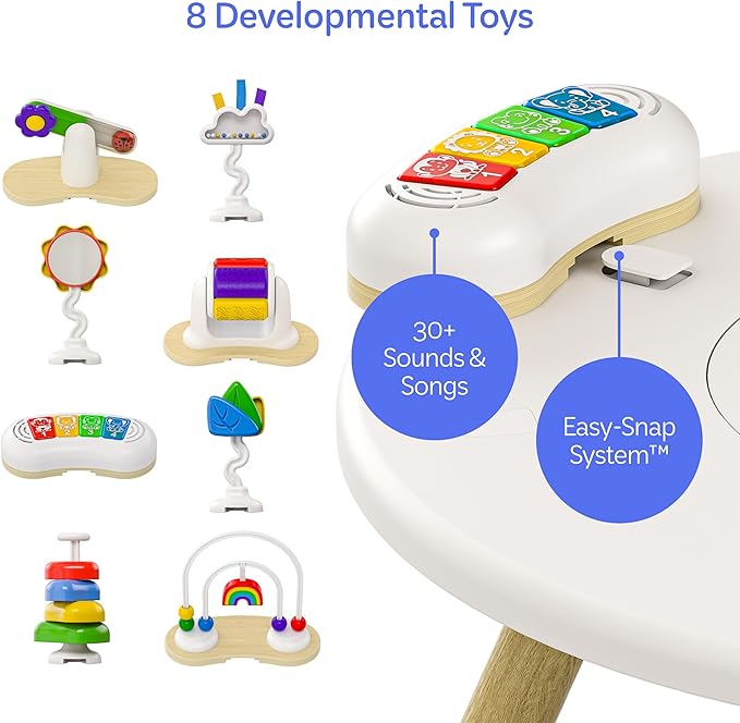 Move2Play 4-in-1 Baby Activity Center | Montessori-Inspired Design | 8 Interactive Toys | Tummy Time, Exersaucer & Toddler Table | Shower Gift | Essential | Must Have for 3, 6, 12 Month Old (Sun)